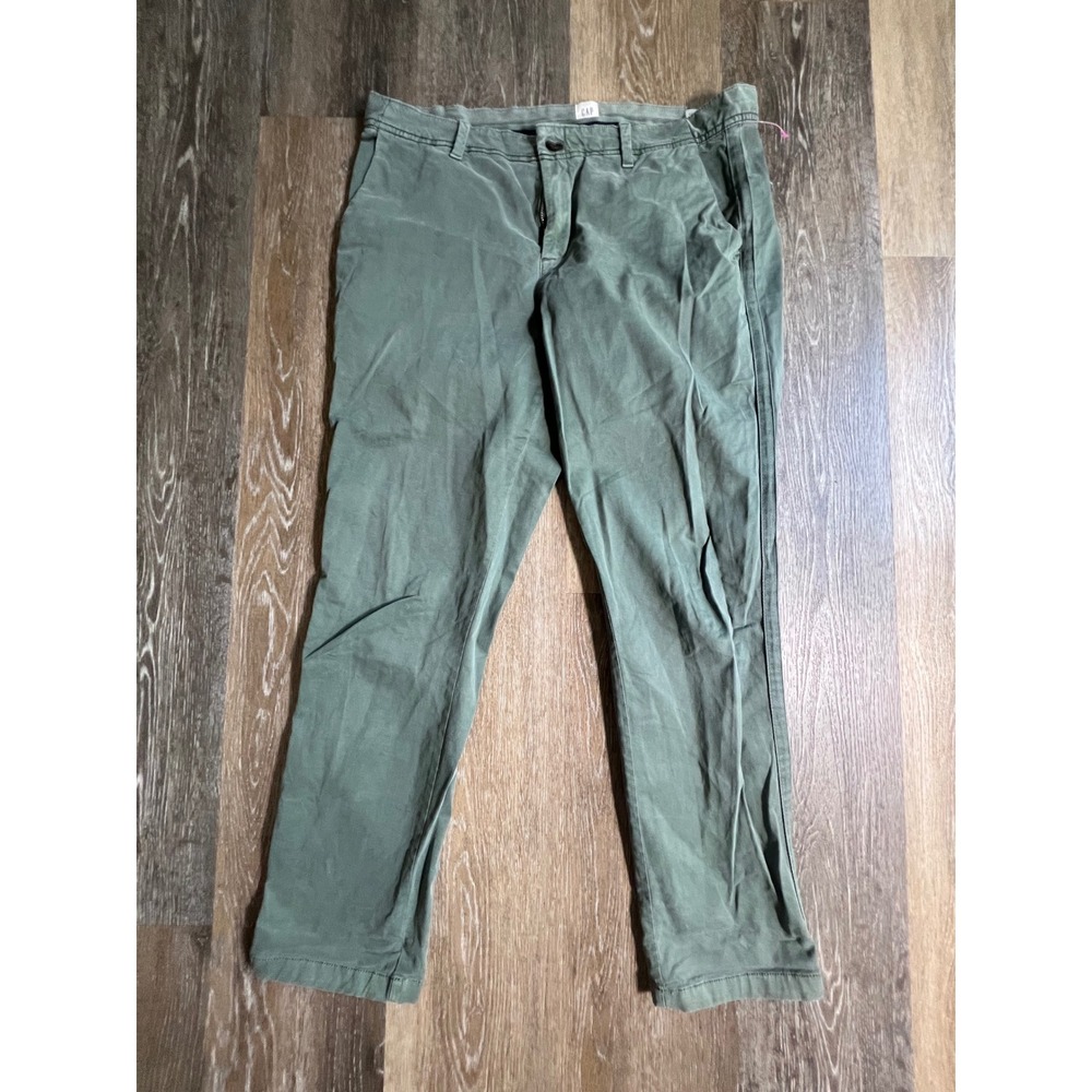 Gap Girlfriend Chino Women 10 Olive Green Relaxed Tapered Mid Rise Pants
